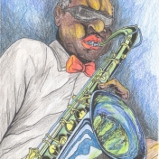 Saxophone Player by Darrell Lovitt